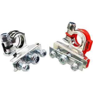 BaiFM Car Top-Post Battery Cable Terminal Positive/Negative Clamp Connector Kit 12V