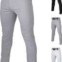 Easton Men's Rival+ Baseball Pants | Full Length Semi-Relaxed Fit | Adult Sizes | Solid | Multiple Colors (Medium, Grey)