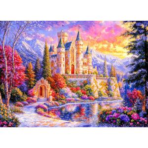 Romantic Castle Jigsaw Puzzles for Adults 500 Pieces Colorful Landscape Jigsaws 500 Piece Puzzles for Adults