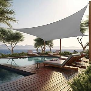 Shade&Beyond Sun Shade Sail 06'x10' Rectangle Sail Shade Canopy for Patio UV Block for Outdoor Facility and Activities Dark Grey