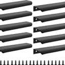 10 Pack Black Edge Finger Pulls for Cabinets 6" Kitchen Cabinet Pulls Handles Drawer Pulls Modern Aluminum Concealed Tab Pulls for Closet Door, Matte Black (150mm/6" (10Pcs))