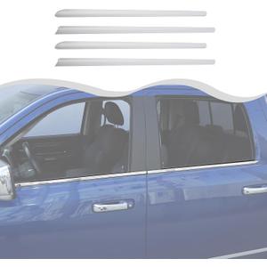 Polished Stainless Steel Chrome Window Sill Trims Compatible with Dodge RAM 1500 2500 3500 2010-2017 Outer Window Sills Trims Accessories Exterior(Stainless Steel,4Pcs/Set)