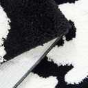 Estmy Cute Black Ghost Bath Mat Non Slip Washable 16x24 Spooky Funny Vintage Halloween Bath Rug Bathroom Decor, Soft Shaggy Microfiber Gothic Spirit Fall Halloween Bathroom Shower Floor Mat