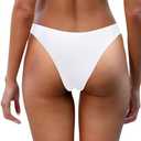 Aqua Eve Women Cheeky Bikini Bottom Brazilian High Cut Swim Bottom Low Rise Bathing Suit Bottom XS