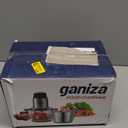 GANIZA Food Processors, Electric Food Chopper with Meat Grinder & Vegetable Chopper - 2 Bowls (8 Cup+8 Cup) with Powerful 450W Copper Motor - Includes 2 Sets of Bi-Level Blades for Fruits/Meat/Nuts
