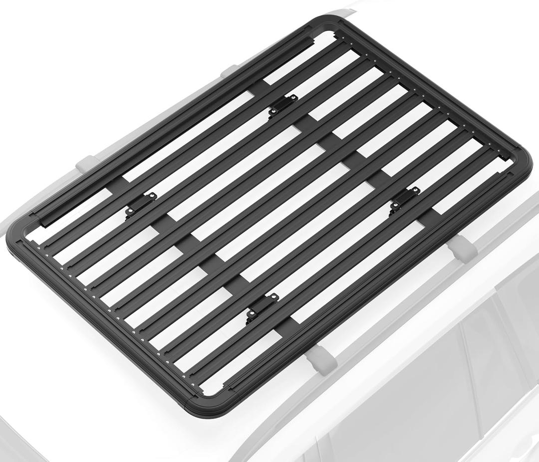 WILDROAD Aluminum Roof Platform, 71" x 47" Universal Flat Roof Rack Heavy Duty Roof Rack Platform with 10 Sets Eye Bolt Nut and T-Screws Anchoring Kit Fits for SUV, Truck