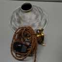 Hanging Lights with Plug in Cord Antique Silver Cage Industrial Pendant Light On/Off Switches Distressed Vintage Metal Finish Hanging Lamp for Farmhouse, Loft & Cafe Lighting