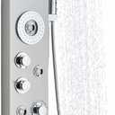 Shower Panel System Rainfall Waterfall Shower Head with Body Jets & Hand Shower Stainless Steel Bathroom Shower Panel Tower System Brushed Nickel