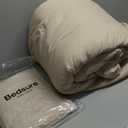 Bedsure Queen Comforter Set - Beige Comforter Queen Size, Soft Bedding for All Seasons, Cationic Dyed Bedding Set, 3 Pieces, 1 Comforter (90"x90") and 2 Pillow Shams (20"x26"+2")