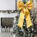 Meseey Giant Satin Bow 27x39 Inch Extra Large Decorative Bow for Christmas Tree Topper,Party,Home Wall,Baby Shower & Birthday DecorGold