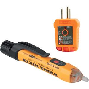 Klein Tools NCVT1XTKIT Non-Contact Low Voltage Tester Pen and GFCI Outlet Premium Test Kit, 70V to 1000V AC, Detects Common Wiring Problems