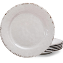 Classic Vintage White Melamine Dinner Plate Set, 11-inch Lightweight Round Kitchen Plates Set for Salad, Pasta –Unbreakable RV, Camping Dining Serving Dishes for Parties, Set of 6…