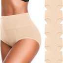 OLIKEME Cotton Underwear High Waisted Panties Full Coverage Underpants Soft Strech Ladies Briefs for Women Multi Pack (XL)