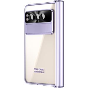 Pixel Fold Case, Clear PC Hinge Protection Case with Kickstand, Compatible with Google Pixel Fold 2023 (Purple)