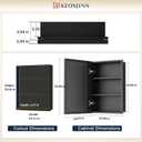 Keonjinn 24" x 26" Black Medicine Cabinets Mirror, Wall Mount or in Wall | Made In Aluminum Rust-resistant, Adjustable Shelves, Fully Assembled, Recessed Medicine Cabinet for Bathroom, Single Door