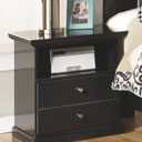 Signature Design by Ashley Maribel Children's Traditional 1 Drawer Nightstand with 1 Storage Cubby, 24.37" Tall, Black