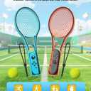 FYOUNG Tennis Racket for Nintendo Switch 2 Joy Cons, Hand Grips Compatible with Switch 2/OLED/Switch 1 Handle Grip Holder for Mario Tennis Aces Sports Game Accessories with Hand Staps-2 Packs