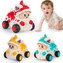 Push and Go Toy Cars for 1 2 3 Years Old Boys Toddlers Girls Kids Animal 360 Rotate Face Changing Baby Cars Toys Infant 6-12-18 Months Toys for First Birthday Gifts for One Two 1-3 Year Old