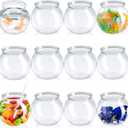Eccliy 8 Sets Clear Fish Bowls with Straws Ball Shape Plastic Bowl for Drinks Summer Drink Cups Unbreakable Goldfish Bowl for Carnival Game Candy Table Centerpieces Party Favors (27 oz)