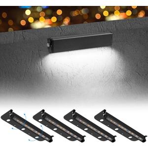 4-Packs 3W 7inch LED Hardscape Paver Lighting,12V AC/DC Low Voltage Retaining Wall Lights,Landscape Lighting,5000K Daylight White Outdoor Step Light,50,000 Hours Lifespan-Black