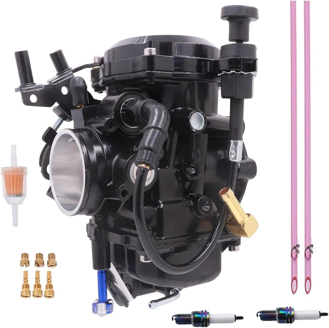 CV40 Carburetor for Harley Davidson Sportster 883 XL883 Sportster 1200 XLH1200,1988-2016 Dyna & FXR,1988-2017 Softail,1988-2016 Touring,1998-Up Sportster Electra Glide Fatboy 27490-96 27490-04 (Black)