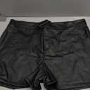 Womens Casual Faux Leather Shorts 4XL