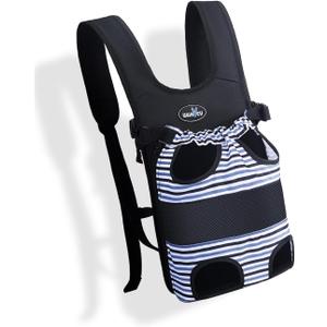 Pet Carrier Backpack, Pet Front Dog Carrier Backpacks, Adjustable Pet Front Cat Dog Carrier Backpack Travel Bag, Legs Out, Easy-Fit for Traveling Hiking Camping for Small Cats Dogs (1.0 Black)