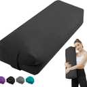 Rectangular Yoga Bolster Pillow, Meditation Pillow for Yin & Restorative Yoga, Filled with Wasted Sponge (27IN /68CM, Black)