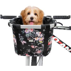 RAYMACE Bicycle Basket Dog Bike Handlebar Basket Front,Folding Detachable Quick Release Easy Install,Cycling Picnic Bag