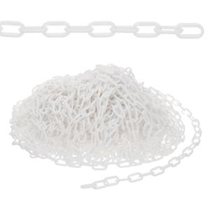 PATIKIL 500ft Plastic Chain Safety Barrier, Safety Chain Links Crowd Control Barrier for Fence Gate Garden Construction Driveway Elevator Parking Lot Queue Line, White
