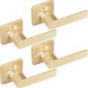 EHOMEWARE 4 Pack Gold Dummy Door Handles, Half Dummy No Lock Function Without Latch or Key, Pull or Push Function for Pantry or French Doors