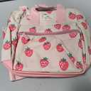 Itzy Ritzy Toddler Backpack - Daycare Bag - Features Adjustable Shoulder Straps, 2 Side Pockets & Spacious Interior with Wipeable Fabric Lining & Name Label, Strawberry Backpack