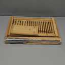 Bamboo Bread Slicer with Serrated Knife, Adjustable Guide for 3 Thickness Sizes, Foldable Chopping Board with Crumb Tray, Great for Homemade Bread, Cakes, Bagels