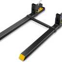 VEVOR Pallet Forks, 4000 lbs Clamp on Pallet Forks, 60" Total Length Heavy Duty Pallet Forks with Adjustable Stabilizer Bar, Tractor Bucket Forks for Loader Bucket Skid Steer Tractor