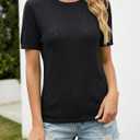 LaGracia Sweater for Women Short Sleeve Crew Neck Lightweight Sweaters Casual Summer Spring Tops 2026 Black XL