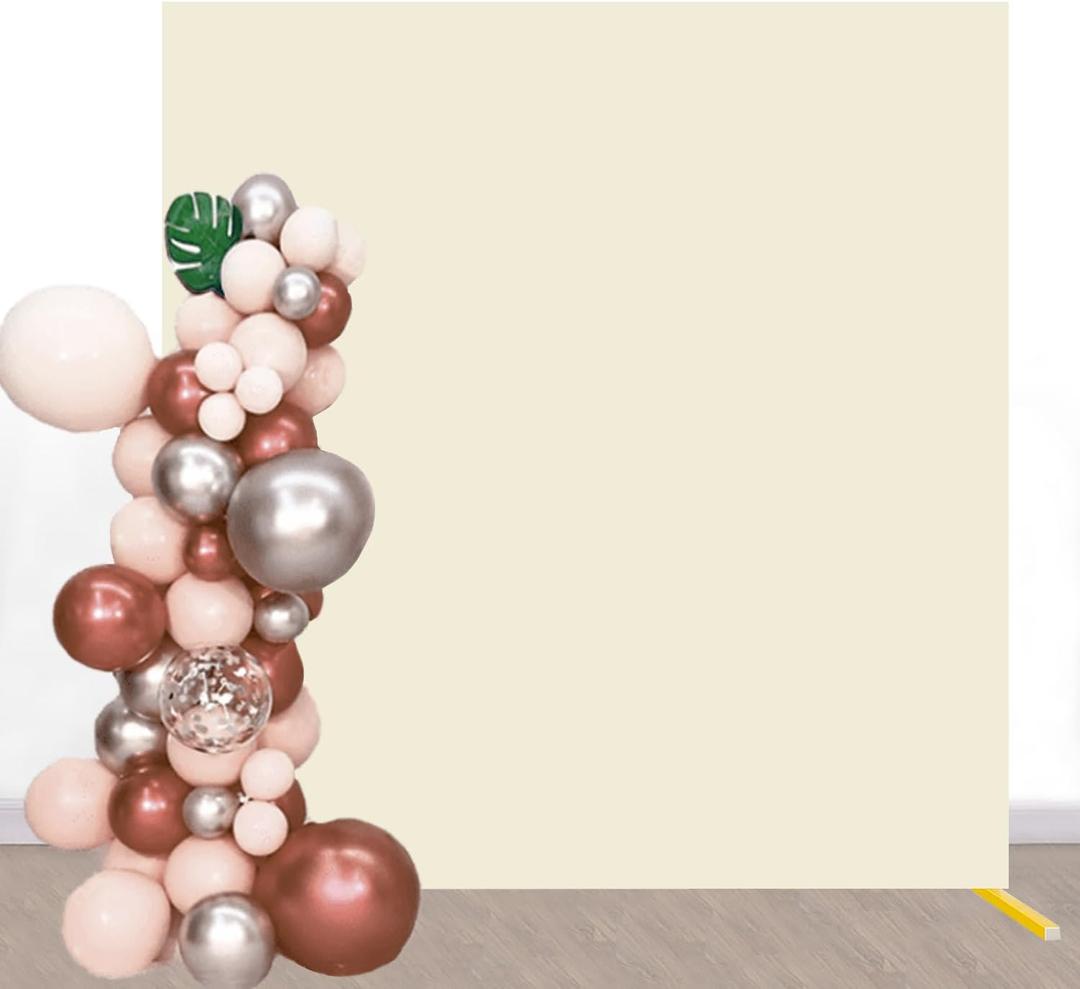 SINSSOWL 6.6 x 6.6 FT Square Backdrop Cover Ivory Rectangle Arch Cover Fitted Wedding Spandex Backdrop Covers for Baby Shower Bridal Shower Birthday Party Gender Reveal Decoration