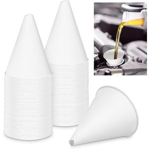 SiliFine 50 Pcs Paper Funnels for Motor Oil 6 oz Disposable Engine Oil Funnel for Gas Car Change Cone Fluid Automotive Use Dispensers or Kitchen Filling Bottle