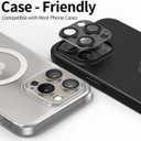 2 Packs Camera Lens Protector for iPhone 13 Pro Max/iPhone 13 Pro 9H Tempered Glass Camera Cover Lens Aluminum Alloy Metal matte Case, Scratch Resistant Case Friendly (Black, 13 Pro Max/Pro)