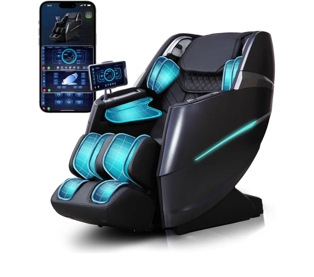 Massage Chair, Full Body Zero Gravity Shiatsu 4D Recliner with Heated Bluetooth Foot Roller,