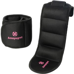 Ankle Weights, Wrist & Leg Weights for Women Men – Weighted Wristbands & Foot Weight | Comfortable Fixed Weight Set (4 lbs Pair), Soft Breathable Fabric, Ideal for Walking, Workout-black