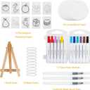 golmotas Magic Foam Texture Painting Kit - Round Shape Set with 20 Puffy Papers, 12 Markers, Water Brushes & Mini Display Easel for Kids DIY 3D Puff Art Craft Activities