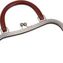 uxcell Metal Purse Frames - 10.6" Kiss Lock Clasp Frame Embossed Clutch Frame with Handle for Coin Purse Handbag Making DIY Craft, Silver