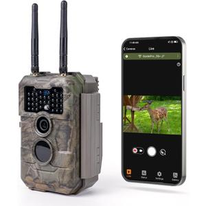 GardePro E6 2.0 WiFi Trail Camera (Non-Cellular), 64MP Photos, 4K Video, Dual Antennas 165ft Range, Live View, 110 Wide-Angle, No-Glow Night Vision, Motion Activated