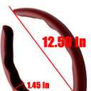 LoyaForba Car Steering Wheel Cover, Universal 15 Inch Leather Segmented Auto Steering Wheel Protector, Anti-Slip and Soft Breathable, Car Interior Accessories for Most Vehicle, SUV, Truck (Wine Red)