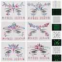 RHEIN Mermaid Face Gems Self Adhesive Face Jewels for Women, 10 Sets Crystal DIY Temporary Tattoo for Hair, Body, Nails, Eye Makeup Glow-in-the-Dark Rhinestones Festival Stickers