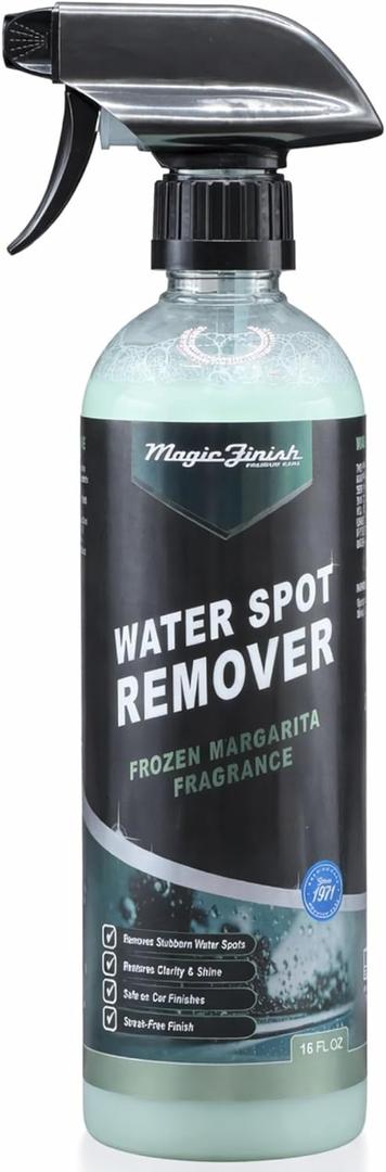 Magic Finish Water Spot Remover for Cars  Professional Hard Water Stain & Mineral Deposit Remover for Paint, Chrome & Wheels  Restores Shine & Gloss  Frozen Margarita Scent  16oz