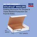 BOX USA Small Shipping Boxes 12.125"L x 9.25"W x 2"H, 50-Pack | Foldable Corrugated Cardboard Crush-Proof Box for Shipping, Packing, Moving and Storage