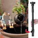 Fountain Pump Nozzle kit 8PC Mushroom Spray Head Kit for Pond Pumps - Water Fountain Nozzle Set Submersible, Black (Large)