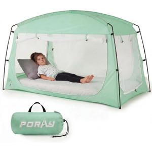 Porayhut Bed Tent for Twin Bed, Mosquito Net Bed Canopy, Portable Mosquito Mesh Tent for Kids & Adults, Breathable Mesh Net for Better Sleep, Indoor & Outdoor Travel Use (Teal, Twin)