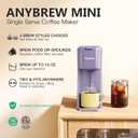 Tastyle Mini Hot and Iced Coffee Maker Single Serve, for K Cup and Ground, 6 to 14 Oz Brew Sizes, with Recipe Book, for Home, Travel, RV, Office and Dorm, Violet